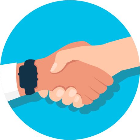 Buyer and seller shaking hands over a car